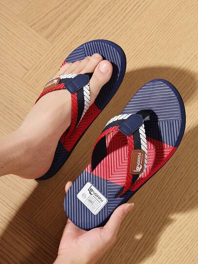 Dép lê nam, dép đi biển mùa hè, dép thể thao thoáng khí unisex, dép thời trang được thiết kế với quai đan phối màu, dép đi ngoài trời thông thường.