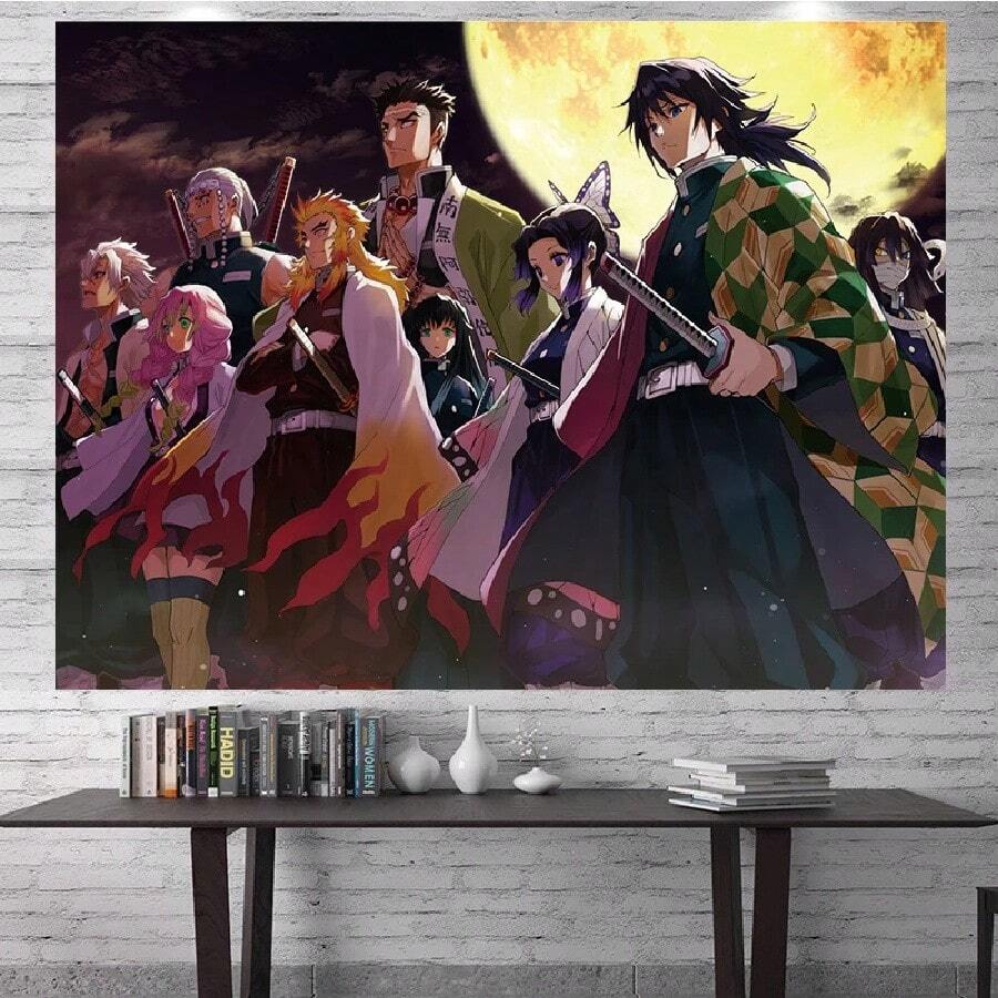 Kawaii Room Decor Mural Japanese Anime Background Cloth Simple Manga Style Tapestry Boho Decoration Home Decor Wall Tapestry(13).Jpg - White - View 1
