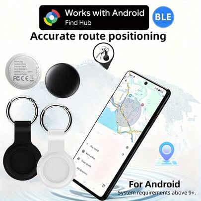 RSH 硅胶防丢追踪器，安卓追踪标签，远距离定位防丢智能标签，兼容谷歌查找中心应用，可更换电池，隐私保护，适用于行李箱、钥匙、背包，旅行必备，节日礼物，复活节、生日、周年纪念礼物