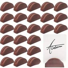 10pcs/6pcs Wooden Table Number Holders, Semi-Circular Base Card Holders, Reusable Menu Markers And Memo/Photo Clips, Suitable For Weddings, Restaurants, Banquets And Birthday Parties - Multicolor - View 3