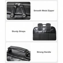 Leather Backpack Fits 15.6 Inch Laptop Vintage Backpack Waterproof Flap Bookbag For Men Leather Travel Backpack For Men Casual Knapsack Black - 黑2 - 查看 5