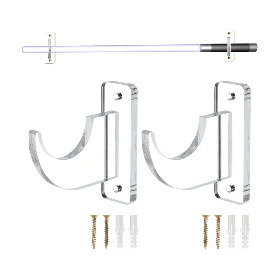 Sword Wall Mount Holder, 1 Set Acrylic Display Hanger Wall-Mounted Sword Stand Display For Sword Wall Bracket, Black - Multicolor - View 1