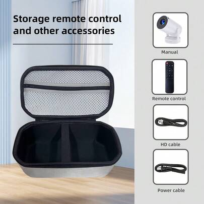 VELEC Hard Travel Case Suitable For HY300/HY300 PRO/HY300 Ultra/HY320 MINI Projectors, Portable Projector Bag, Home Projector Storage Bag, Protective Hard Shell Travel Carrying Case (Projector Bag + HY300 PRO Projector Lens Cover)