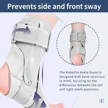 Ankle Brace With Side Stabilizers Gray X-Large - Adjustable Support For Sprain Plantar Fasciitis Injury Recovery - Xám - Xem 4