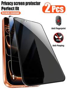 2 Packs Compatible With Iphone 17 Pro Max 17 17Air 17Pro 16 Pro Max 16 Pro 16 16 Plus 15 Pro Max 15 15 Pro 15 Plus 14 Pro Max 14 Pro 14 14 Plus 13 Pro Max 13 13 Pro 12 11 Xs Xsmax Xr Privacy Screen Protector , Military Grade Shatterproof, 9H Hardness, Anti-Spy Tempered Glass, Full Coverage Protection - Black - View 33