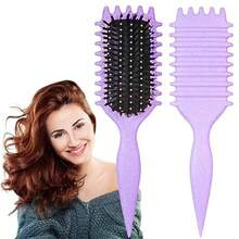 Curling Comb, Curling Comb, Curling Definition Styling Brush, Used For Combing And Shaping Male And Female Curly Hair, Reducing Pulling And Stretching - 紫色-1PC - 查看 1