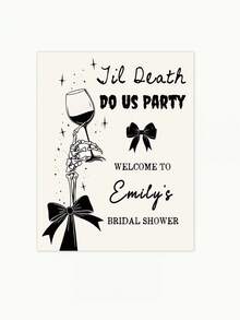 Customized Welcome Sign, Wedding Party Photo Booth Prop With "Bride Or Die" Gothic Themed Decor And Photography Accessory, Suitable For Weddings And Baby Showers, Personalized Gift - Multicolor - View 12