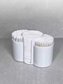 3-In-1 Bathroom Vanity Wipe Organizer, Bathroom Wipe And Makeup Pad Holder, Vanity Cotton Swab, Makeup Pad, And Dental Floss Holder. - Multicolor - View 7