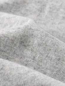 Nova Camiseta Casual de Verão com Estampa de Letra Americana Estilosa, Manga Curta com Ombro Oblíquo, Versátil e Elegante, Adequada para Mulheres - Cinza escuro - Visão 6