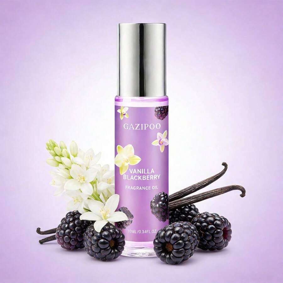 10毫升/0.34液盎司迷你花香精油，女士香薰精油，玫瑰/奶油/黑莓/香草/琥珀香型，持久滚珠香薰，婚礼、派对、情人节、新年礼物。 - 多樣化香型 - 查看 1