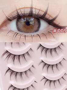 5 Pairs Manga Lashes Full Strip New Natural Wispy Soft False Eyelashes Daily Dating Makeup DIY Eyelashes Lash Clusters,Eye Lash Clusters,Individual Eyelashes,Lashes,Fake Lashes - Spiky Manga Lashes - View 1