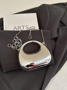 Túi xách tay nữ kiểu Pháp mới năm 2024, túi đeo vai thời trang thường ngày, túi xách tay thanh lịch. - Bạc - Xem 8