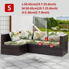 1件装户外绿色树叶印花沙发坐垫套，弹性半包式沙发坐垫套，适用于露台沙发坐垫 - 彩色 - 查看 8