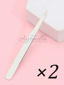 1 Set White Dual-Head Tweezers, Simple & Precise Design To Meet Needs, Thickened Steel Material With High Hardness & Elasticity, Durable, Includes Protective Covers To Avoid Hand Injury, Comfortable Fit - White - View 9