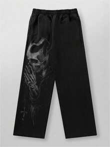 Men's Sweatpants, Streetwear, Jogging Pants, Sportswear, Fitness, Casual, Straight-Leg, Loose, Wide-Leg Pants - màu đen - Xem 2
