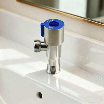 1 Pc Válvula triangular de aço inoxidável  torneira para banheiro com aquecedor de água, válvula de ângulo de em três vias