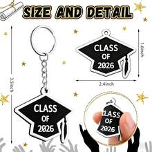 20个装 2026届毕业典礼钥匙扣 橡胶钥匙链 毕业帽 - 彩色 - 查看 16