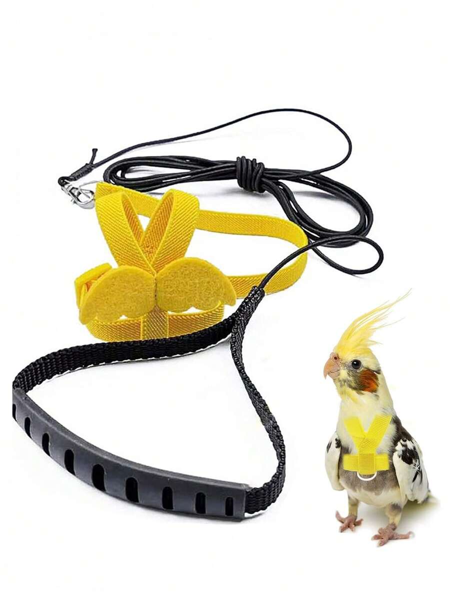 1pc Anti-Bite Flight Training Rope Parrot Bird Pet Leash Set, Ultra-Light Harness Leash, Soft & Portable Pet Toy - Multicolor - View 1