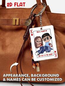 Catygift 定制情侣钥匙扣，个性化卡通情侣插画钥匙扣，情侣主题礼物，情人节礼物，周年纪念礼物，独一无二的个性化情侣钥匙扣，定制卡通钥匙扣 - As Shown - 查看 9