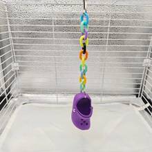 Đồ chơi chim bằng acrylic nhiều màu ngẫu nhiên, đồ chơi gặm cho vẹt, đồ chơi giảm buồn chán, đồ trang trí lồng chim, đồ chơi dép - Nhiều màu - Xem 5