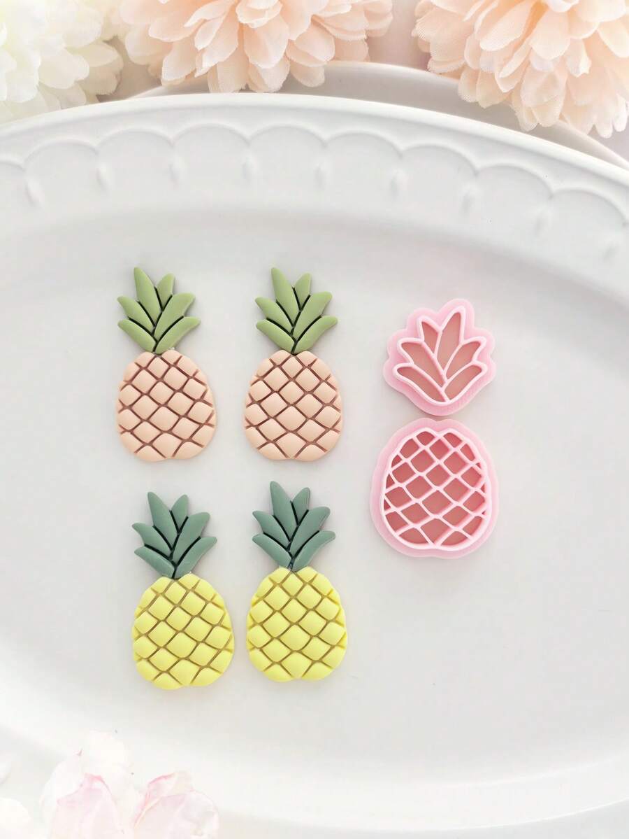 Tropical Pineapple Polymer Clay Cutter Set, DIY Tools For Handmade Summer Earrings & Jewelry Charms - Lm440 - View 1