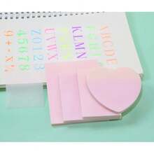 ONLYKXY 4Pack Mixed Shape Transparent Sticky Notes For Annotating,Glitter Pastel Color Waterproof Index Sticker Se--Stick Book Tabs 200Sheets Soft PET Marker Memo Pad For Home Schoolsss Office (Pink) - Pink - View 5