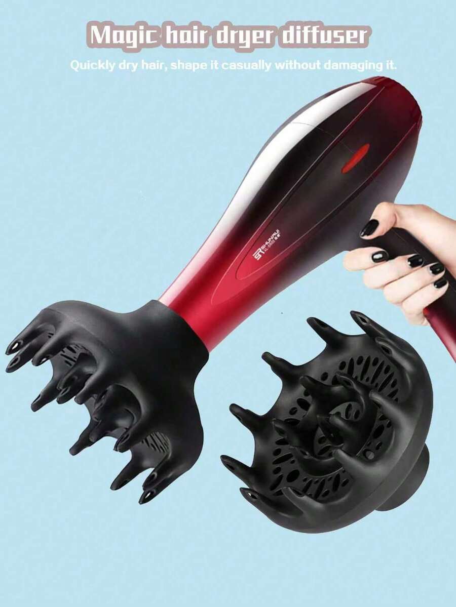 5.1-3.7 Inch Universal Hair Salon Hair Dryer Diffuser, Suitable For Curly And Coarse Hair, Black - Multicolor - View 1