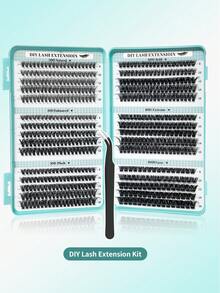 睫毛书 柔软单簇假睫毛 可重复使用 新手友好 DIY 家用睫毛嫁接 - 彩色 - 查看 11