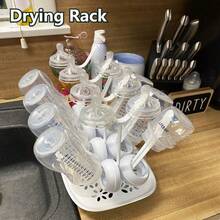1个婴儿奶瓶晾干架，倒置杯式沥水架，可拆卸奶瓶晾干架，节省空间的厨房收纳架 - 彩色 - 查看 10