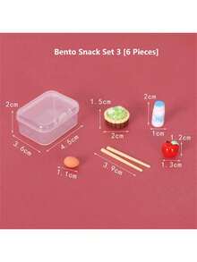 POKOJA LAND 1 Set Of 6 Mini Miniature Kitchen Food Play Toy Food Containers, Breakfast, Bento Boxes, Desserts, Milk Model Figurines - Various - View 6