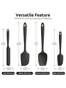 Silicone Rubber Scraper Set, Kitchen Scraper, Heat-Resistant Scraper, Suitable For Cooking And Baking, Dishwasher - Multicolor - View 2