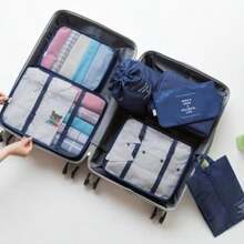 Packing Cubes For Suitcase - 7PCS Luggage Organiser Waterproof Travel Compression Bag Essential Set Navy - Navy - View 3