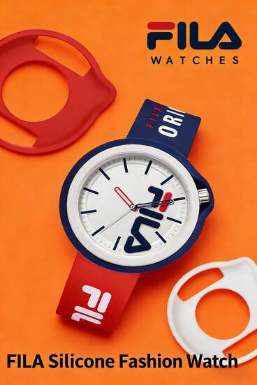 FILA FLS38-6698 Silicone Couple Watches: Silent, Waterproof, Accurate Timekeeping, Suitable For Middle School Students, Campus Life, Commuting, And Daily Wear.