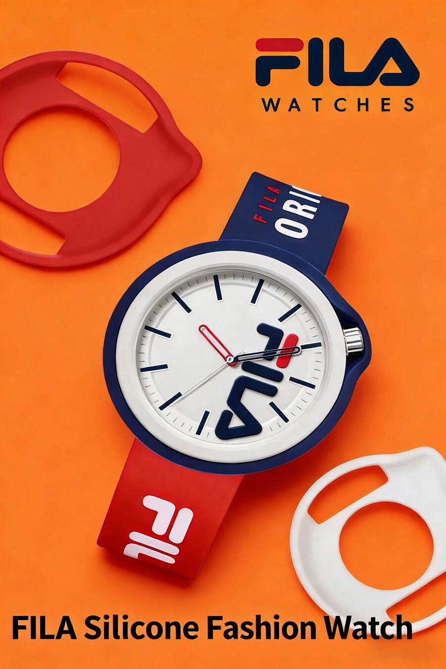FILA FLS38-6698 Silicone Couple Watches: Silent, Waterproof, Accurate Timekeeping, Suitable For Middle School Students, Campus Life, Commuting, And Daily Wear. - White - View 1
