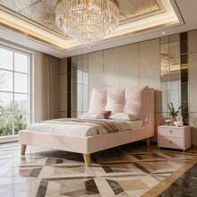 Bed Bases & Foundations - Pink + Velvet - View 1