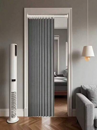 多功能磁性折叠门帘，带挂钩和夹子 - 安装简便，聚酯纤维材质，可机洗，多种颜色可选，适用于家居和商业装饰