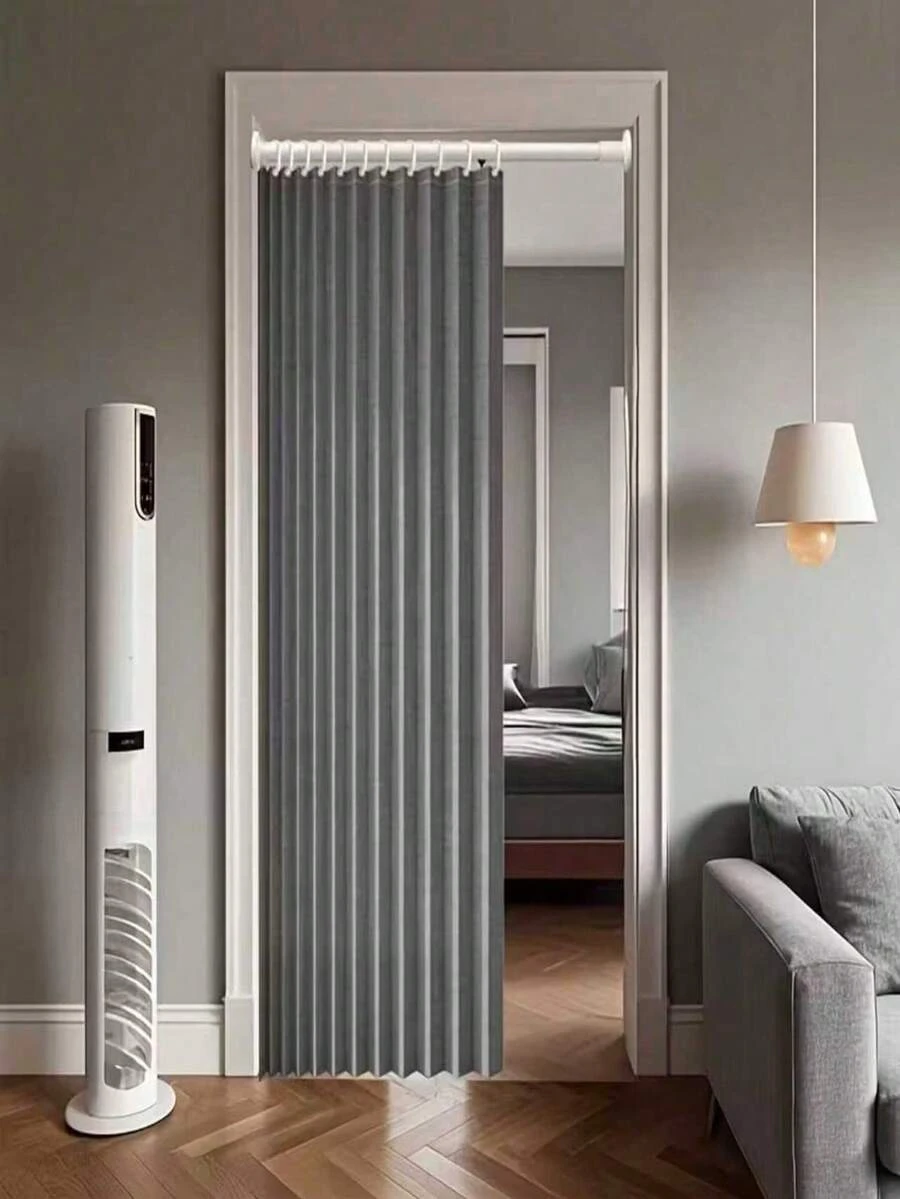 Multifunctional Magnetic Folding Door Curtain With Hooks And Clips - Easy Installation, Polyester Fiber Material, Machine Washable, Multiple Colors Available For Home And Commercial Decor - U Style - View 1