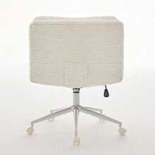 Home Office Chairs - Cream + Faux Fur + Foam - View 6
