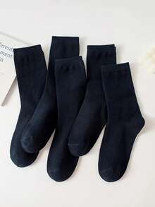 Set Of 3 Pairs Of Long Socks For School, Casual, Comfortable Cotton, Fashionable For Boys And Girls - màu đen - Xem 3