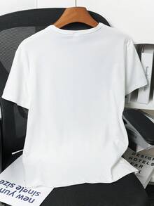 Disney 2026卡通城堡和老鼠印花宽松短袖T恤，圆领，休闲日常穿着，易护理面料，时尚休闲男士T恤 - 白色 - 查看 2