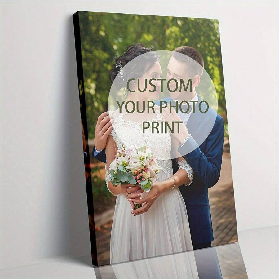 1pc Customizable Family Photo Canvas Framed Art, Personalized Family Canvas Painting, Versatile, Reusable, Decorative, Fashionable, Cute, Modern, Colorful, Customized, Unique Ideal Gift By Printed Marketplace - Multicolor - View 1