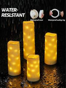 4/8/12-Piece Pack Of Remote-Controlled LED String Candles With Built-In Flashing LEDs. Battery Powered, With Timer/Remote Control Function, No Flame Candle Effect, Suitable For Desktop Center Decoration, Home, Birthday, Wedding, Party And Other Festive Lighting. - Warm Light - View 9