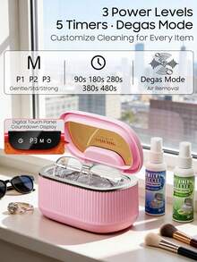 Ultrasonic Jewelry Cleaner 45kHz High-Frequency Ultrasonic Cleaner Machine, 550ML Large Capacity Tank, Degas Mode Deeper Cleaning For Rings, Eyeglasses, Watches - UK Plug(220-240V) - View 2