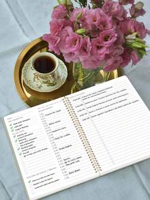 Trees 1 pieza Cuaderno de planificación diaria sin fecha A5, con lista de tareas, sección de prioridad y notas, adecuado para el trabajo, el estudio y la mejora de la eficiencia, suministros de oficina - Cuaderno diario - Verde - Ver 3