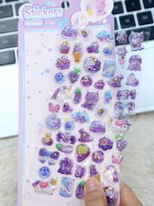 3D Embossed Cartoon Animal Crystal Stickers, Suitable For DIY Phone Case Decoration, Or As Cute And Fun Decorative Stickers To Stick On Water Bottles, Toys, Refrigerators, Phones, And Other Items - Multicolor - View 11