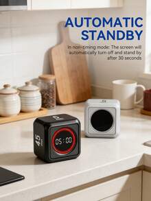 1个重力感应可视计时器，学习自律追踪器，健身和烘焙计时器 - 白色 - 查看 1