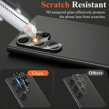 Bộ 3 miếng dán màn hình cường lực trong suốt độ phân giải cao + 3 miếng dán bảo vệ ống kính camera cường lực màu đen, chống trầy xước, không bọt khí, tương thích với điện thoại thông minh S24/S25/S26 Ultra Plus - Trong sáng - Xem 7