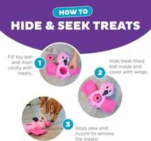 Outward Hound By Nina Ottosson Hide-Ablez Plush Dog Puzzle With Treat Ball, Flamingo, Pink - Màu A - Xem 3