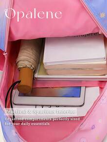 Malist Flower Embroidery Functional Backpack For Women, Business Casual Commuting Travel Backpacks, Cute Multi-Compartment Versatile Computer Daypack, Portable Campus School Bag For Junior High School And College Students, School Backpack, Elementary School, Middle School, High School, Back To School Bags, Waterproof, Lightweight, Classic Casual, Suitable For Teen Girls Women College Students, Teacher, Perfect For Back To School, First Day Of School, Middle School, High School - 彩色 - 查看 7