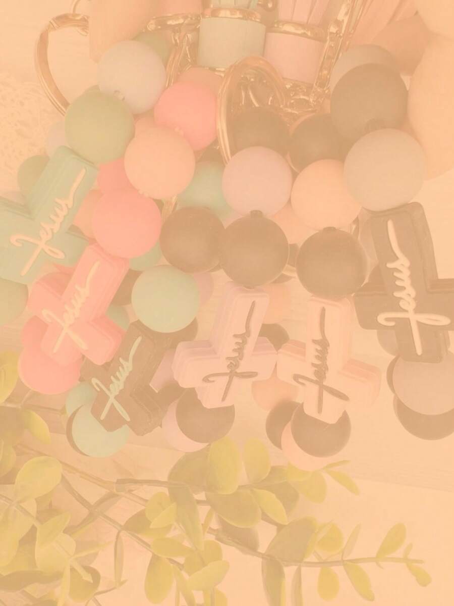 1pc Silicone Beaded Bracelet Keychain Creative Wrist Strap Keyring Bag Charm Ideal Gift For Friends Siblings Women Mothers Suitable For Daily Outfit Car Accessories School Bag Accessories Lanyards With Id Holder Car Accessories Bag Charms - Multicolor - 查看 1